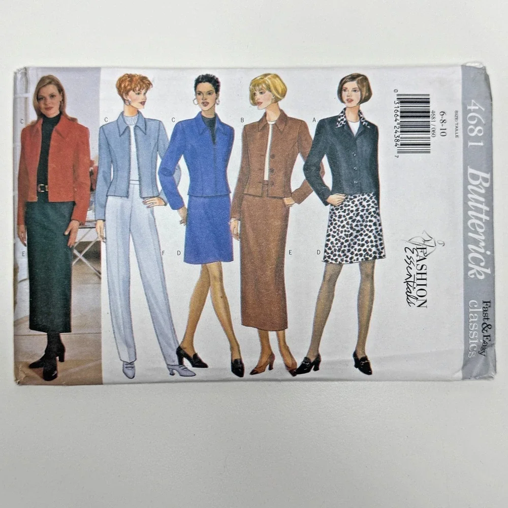 BUTTERICK‎ 4681 Uncut Sewing Pattern Womens Jacket Skirt Pants Fast Easy 6 8 10